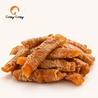 sweet potato strips wrapped around chicken